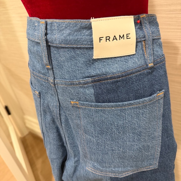 FRAME Split Seam Wide Leg Jeans Two Tone Size 29 - Picture 4 of 4